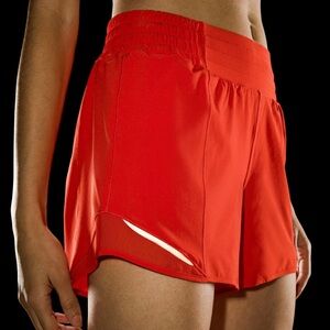 Lululemon hotty hot high rise 4” shorts, size 2, red